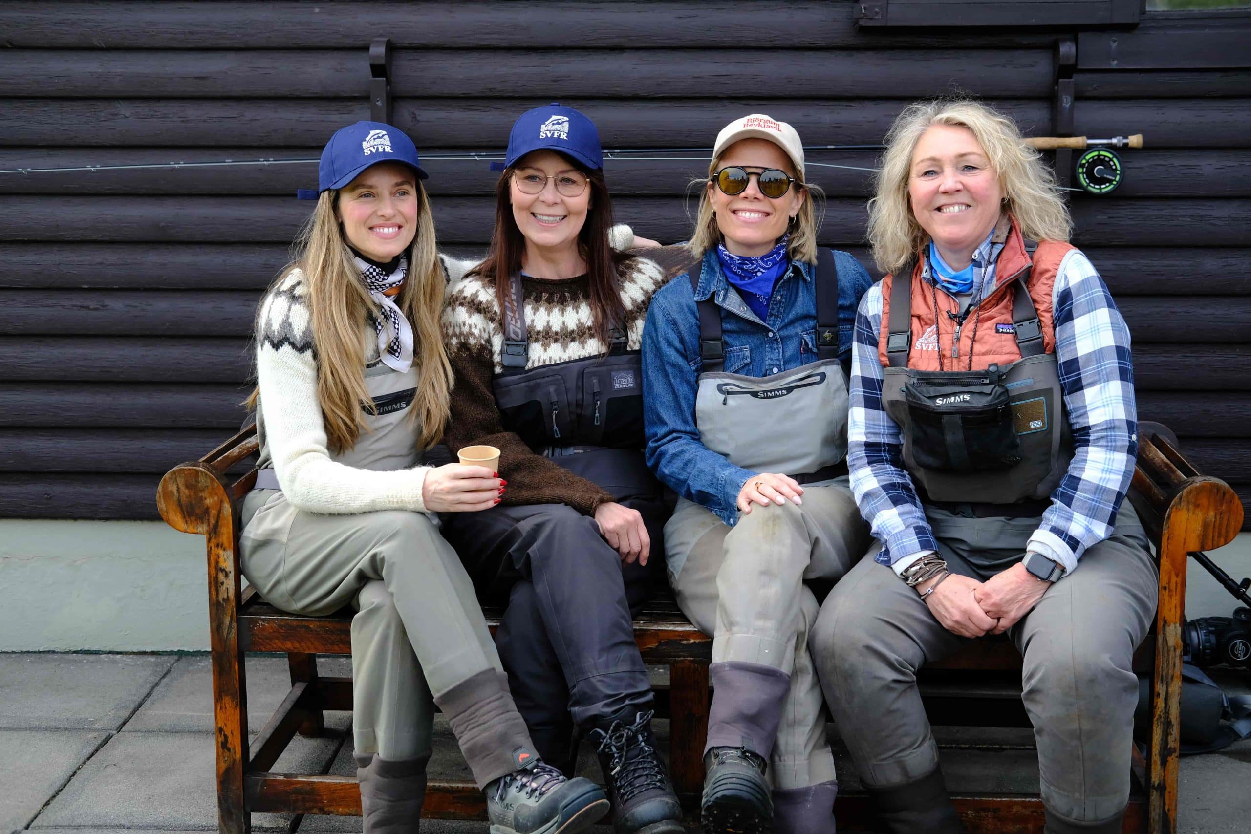 Hildur, Jensína, Björg og Ragga á opnun Elliðaánna