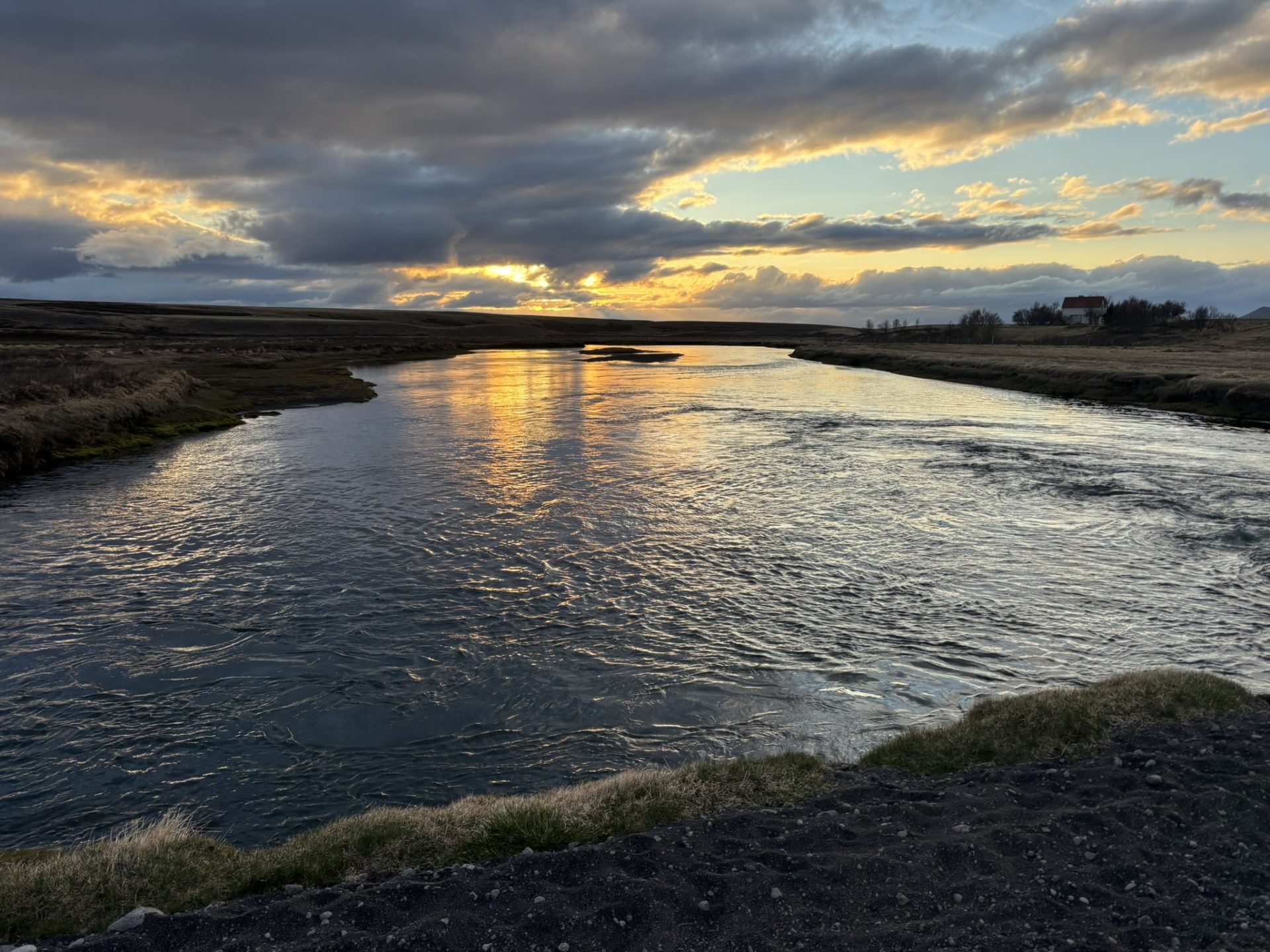 Sólsetur við Kráká